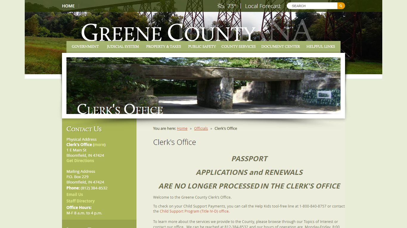 Clerk's Office / Greene County, Indiana